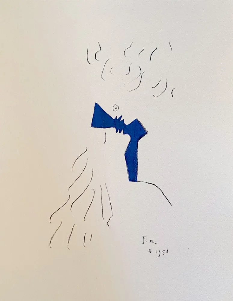 Litografía Cocteau - Sous le manteau de feu