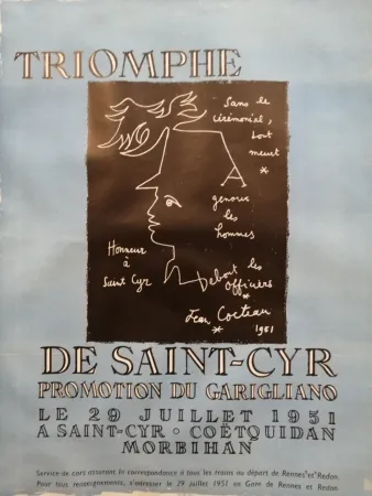 Cartel Cocteau - Triomphe de Saint Cyr - Promotion du Garigliano -