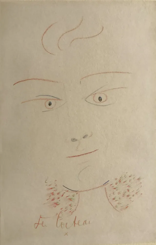 Monotipo Cocteau - Visage Multi Colour. UNIQUE PIECE DRAWING