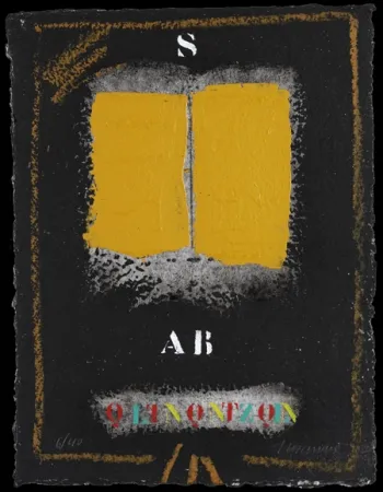 Carborundo Coignard - Deux ocres-jaune sur noir