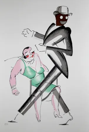 Litografía Colin - LE TUMULTE NOIR / BLACK THUNDER - 1927