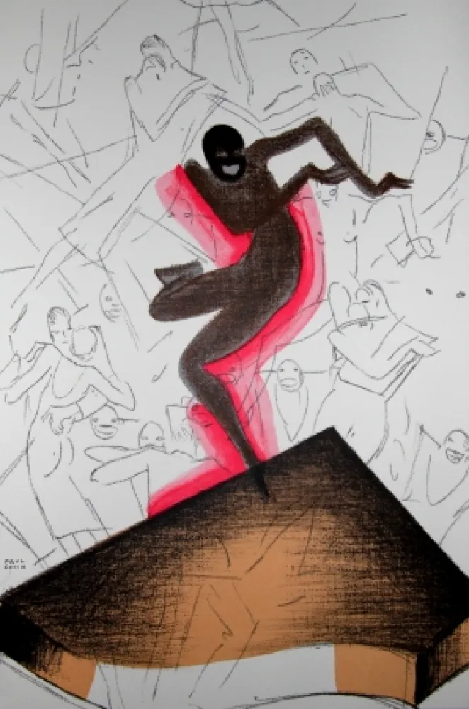 Litografía Colin - LE TUMULTE NOIR / BLACK THUNDER - Joséphine Baker - 1927