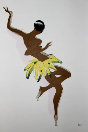 Litografía Colin - LE TUMULTE NOIR / BLACK THUNDER - Joséphine Baker - 1927