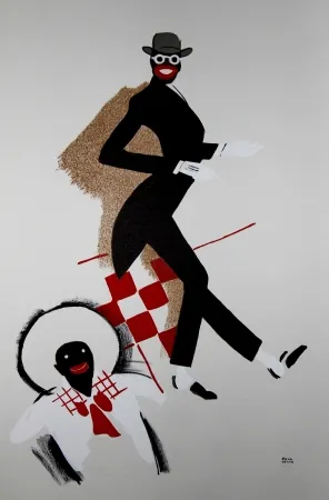 Litografía Colin - LE TUMULTE NOIR / BLACK THUNDER - Joséphine Baker - 1927