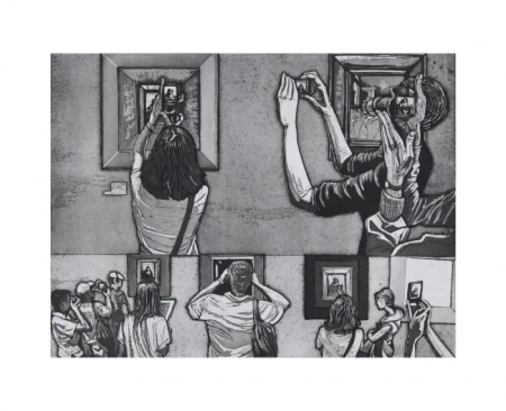 Aguafuerte Y Aguatinta Collin - Le Louvre salle 38 - Vermeer