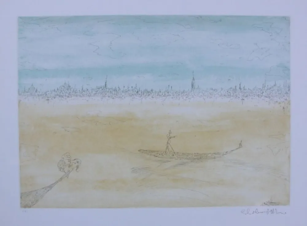 Aguafuerte Colombotto Rosso - Senza titolo