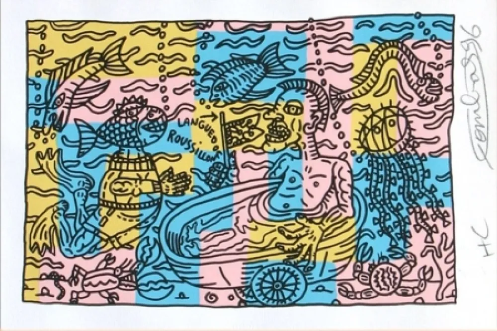 Serigrafía Combas - Bain dans l'étang