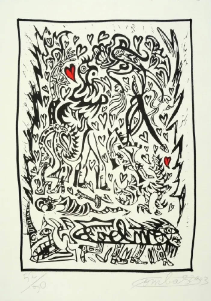 Linograbado Combas - Composition