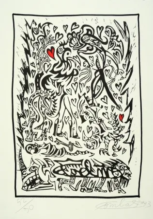 Linograbado Combas - Composition
