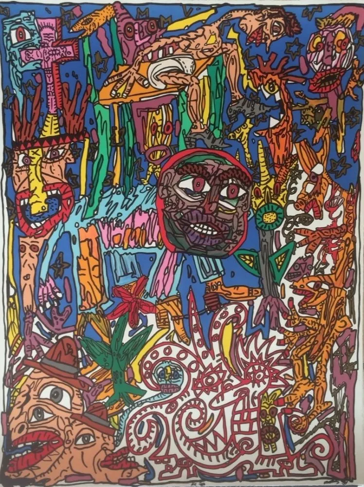 Litografía Combas - L'homme animal