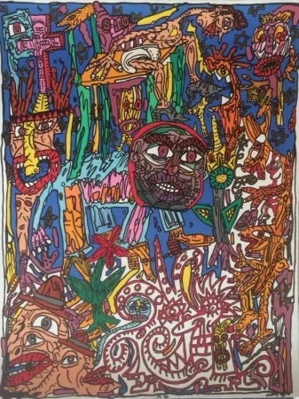 Litografía Combas - L'homme animal