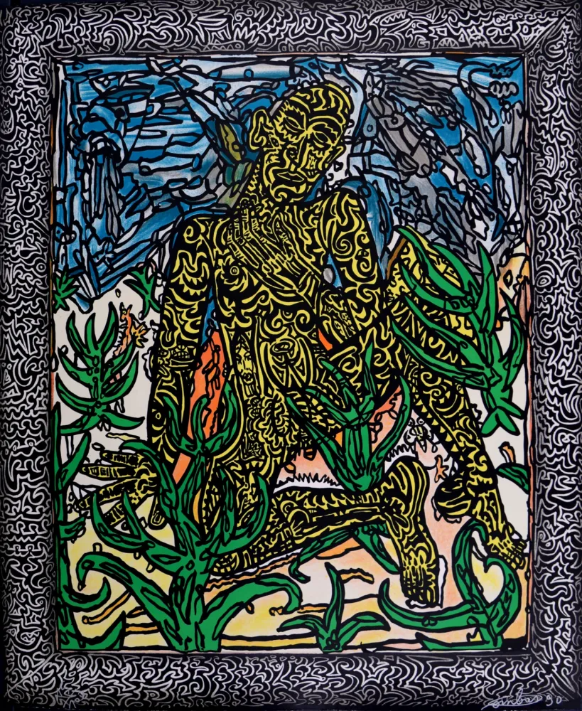 Serigrafía Combas - L'Homme jaune, 1990