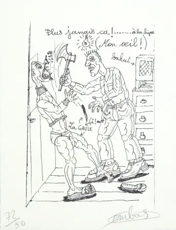 Litografía Combas - Plus jamais ça !