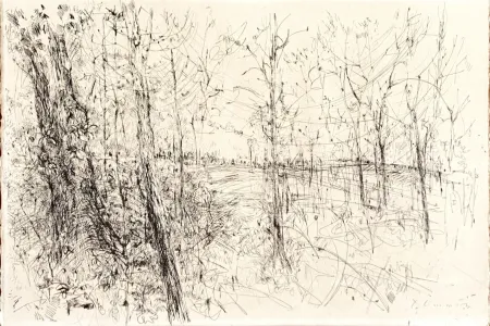 Aguafuerte Commère - A la lisière des bois