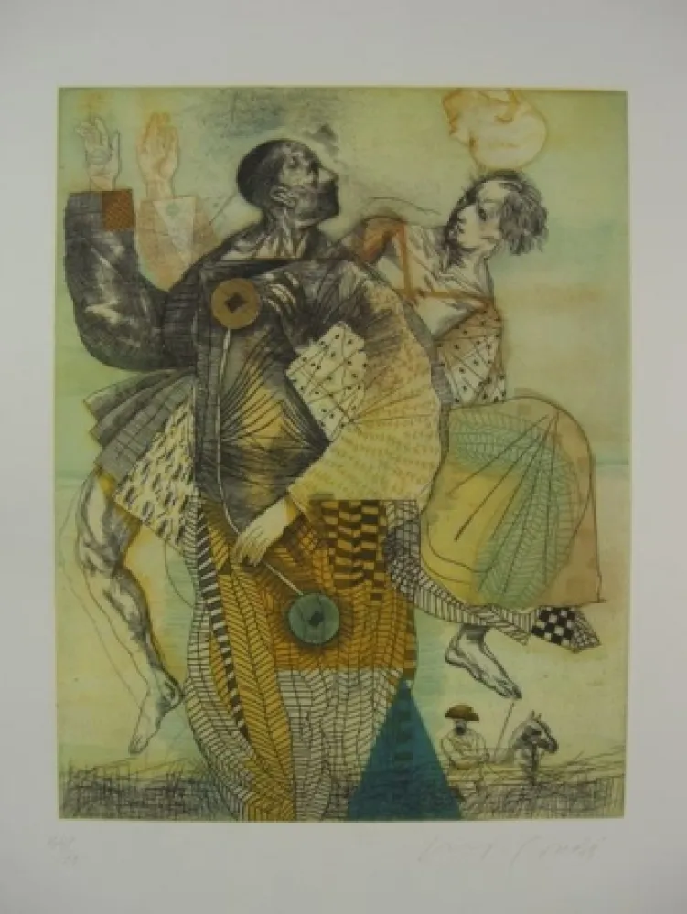 Aguafuerte Condé - AMANECER DEL CABALLISTA