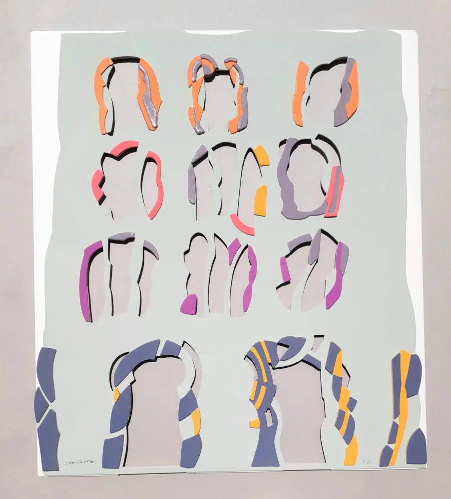 Serigrafía Consagra - Prospetto di un edificio frontale