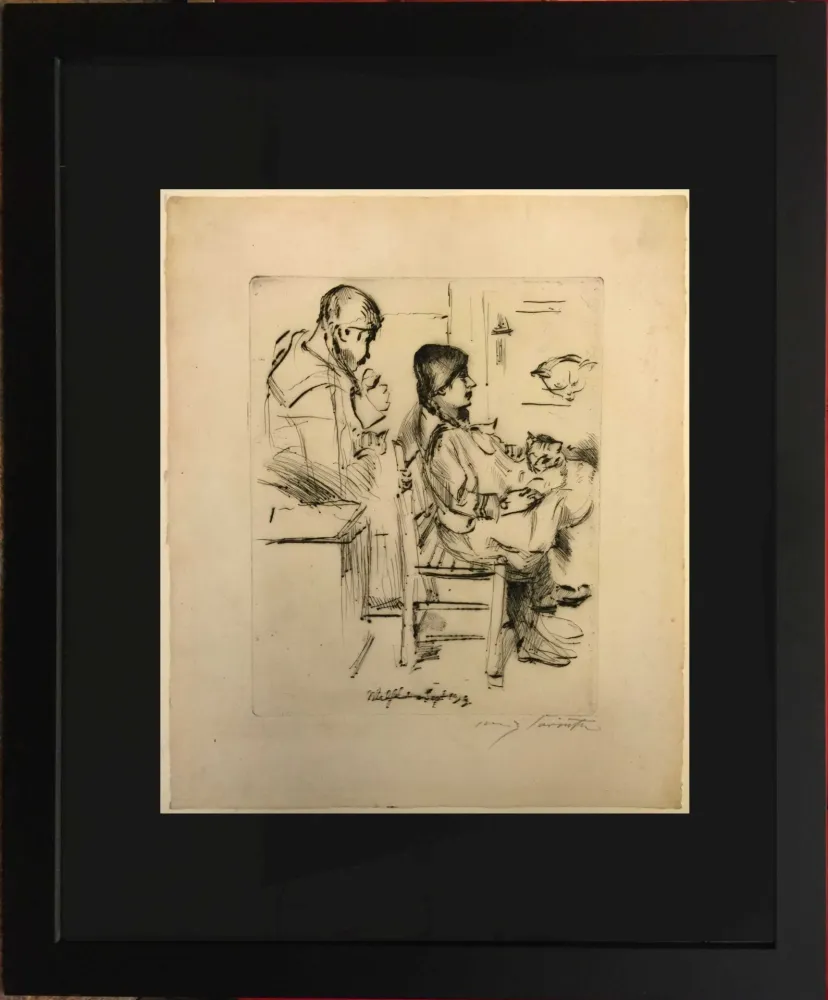 Aguafuerte Corinth - Bei der Toilette