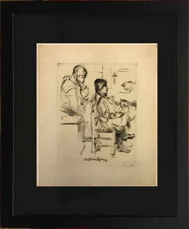 Aguafuerte Corinth - Bei der Toilette