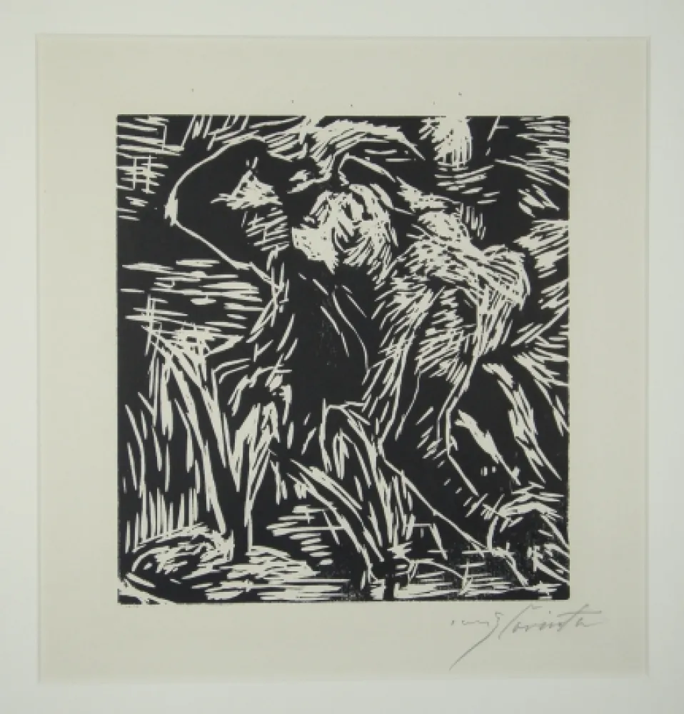 Grabado En Madera Corinth - Rückwärts gebeugter weiblicher Akt (Reclining Female Nude)