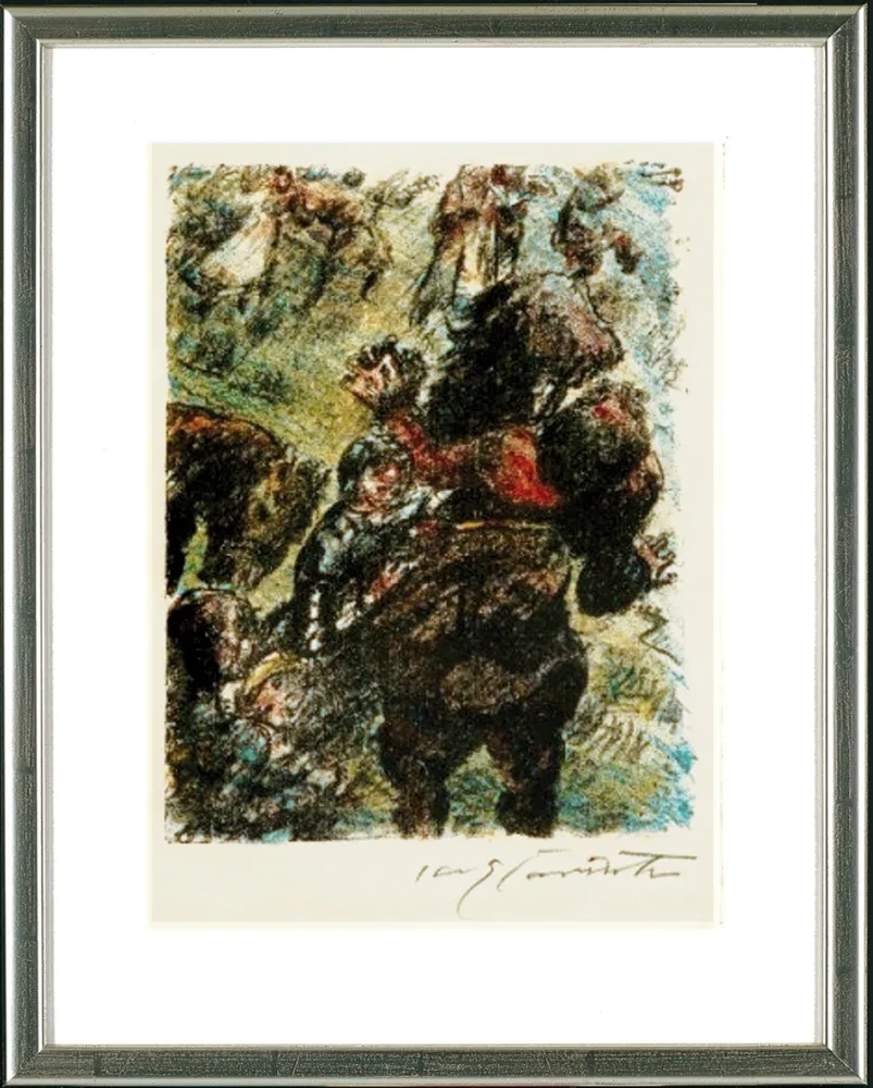 Litografía Corinth - Wilhelm Tell. Gesslers Tod