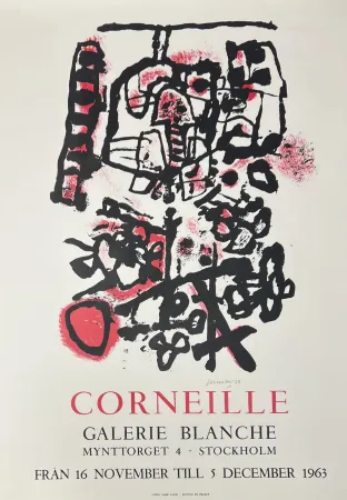 Sin Técnico Corneille - Affiche lithographique signée, galerie Blanche, 1963