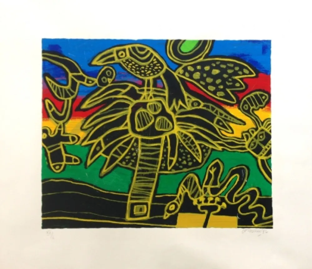 Litografía Corneille - Arbre aux oiseaux 