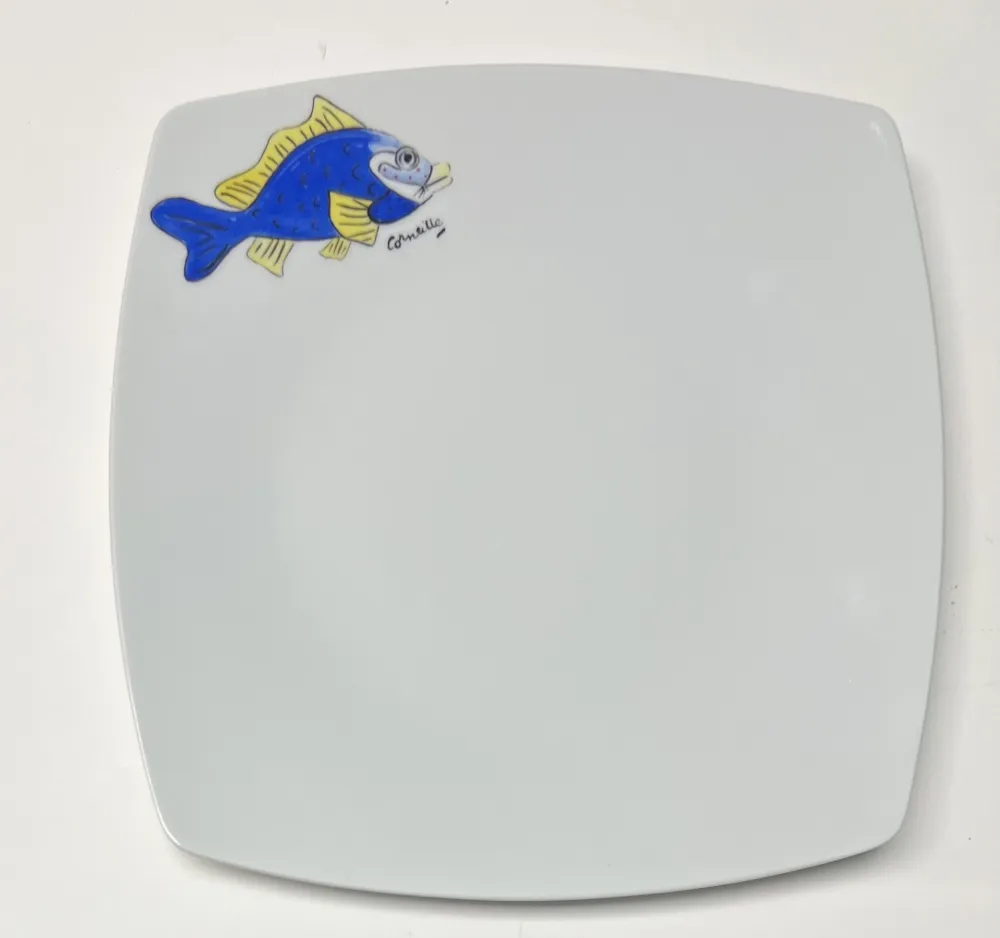 Cerámica Corneille - Assiette Poisson Porcelaine de Limoges peinte à la main