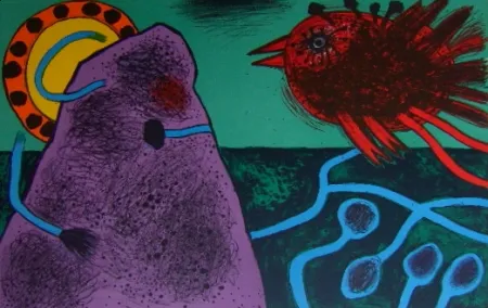 Litografía Corneille - Aurore sur la montagne