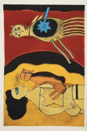 Litografía Corneille - Blauer Stern