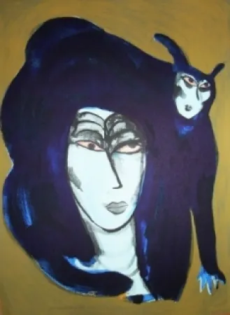 Litografía Corneille - Chat endiablé