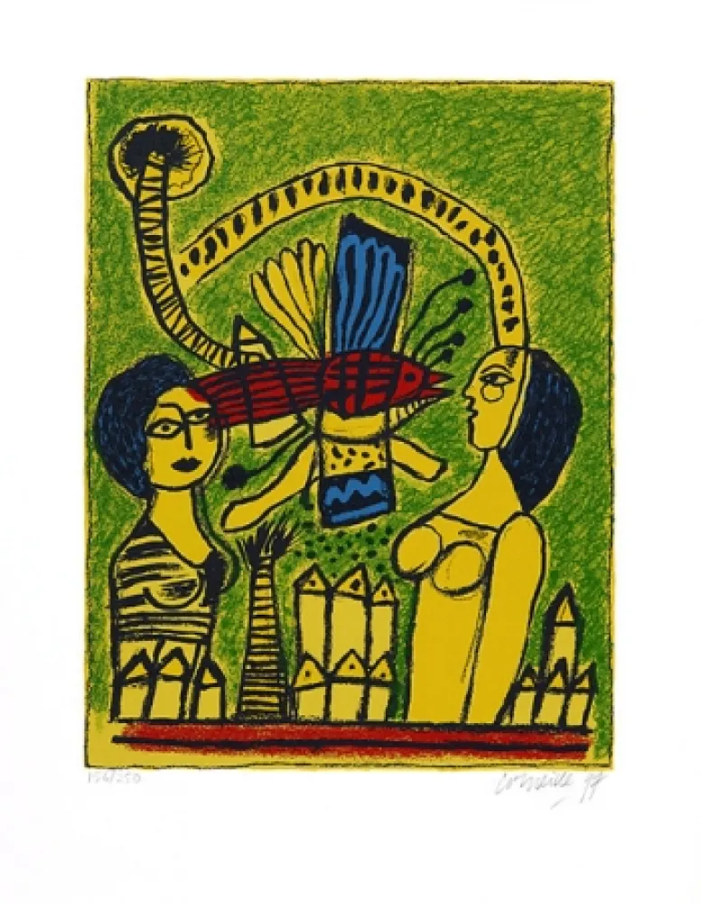 Serigrafía Corneille - Deux femmes dans la cité