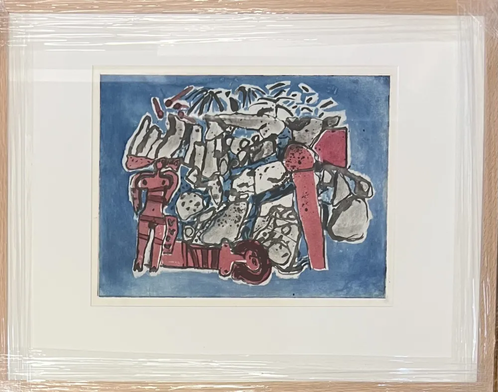 Sin Técnico Corneille - Eau-forte encadrée : Lieu rupestre E/A 