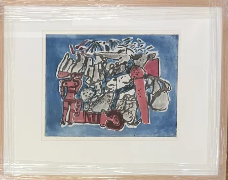 Sin Técnico Corneille - Eau-forte encadrée : Lieu rupestre E/A 