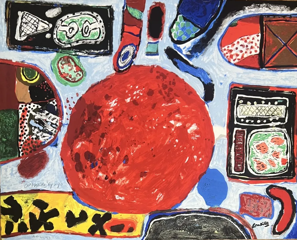 Estampa Numérica Corneille - Edition 45 ex. Composition Abstraite 1964  Archives Officielles Guillaume Corneille