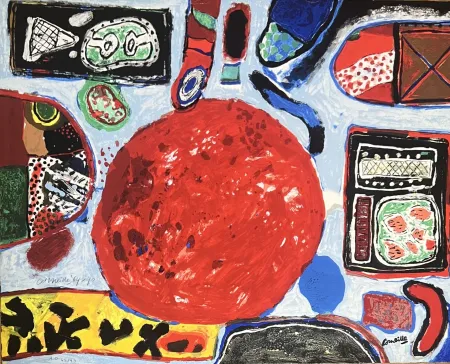 Estampa Numérica Corneille - Edition 45 ex. Composition Abstraite 1964  Archives Officielles Guillaume Corneille