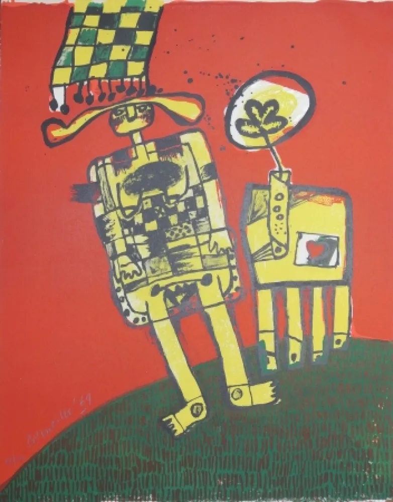 Litografía Corneille - Etè et as de coeur