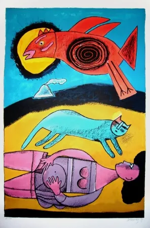 Litografía Corneille - Granbd oiseau du désert