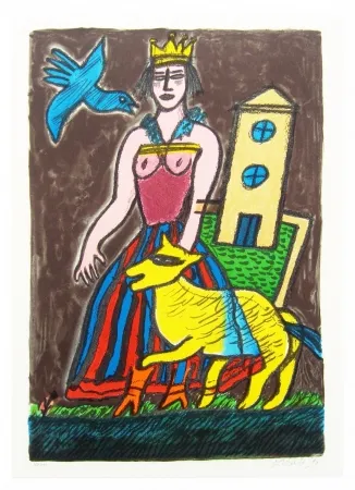 Litografía Corneille - Histoire d'une reine