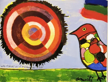 Múltiple Corneille - Hommage au peintre Robert Delaunay 1991 - Tirage numéroté 45 ex AO