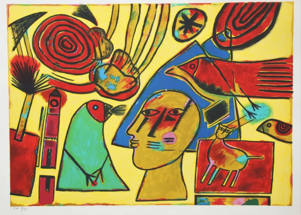 Litografía Corneille - La conversation