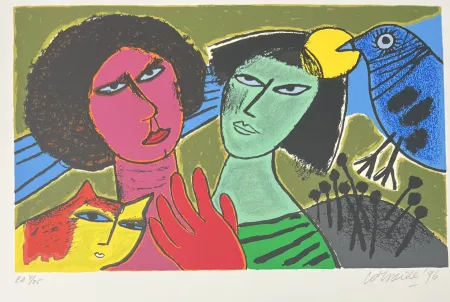 Serigrafía Corneille - L'amour au jour ile jour 1996