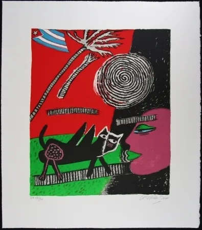 Litografía Corneille - Le chat noir