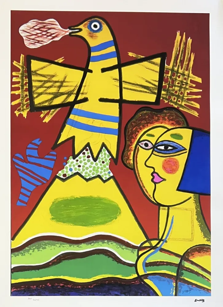 Múltiple Corneille - Le grand oiseau du Mont Fuji, 1989,  45 ex