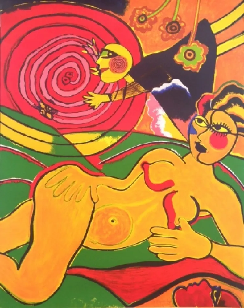 Serigrafía Corneille - L'enchantement du soleil serpent