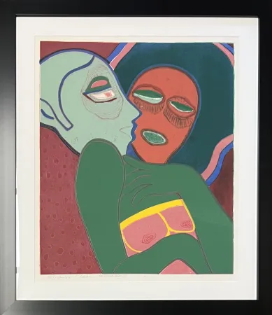 Aguafuerte Y Aguatinta Corneille - Les amants, eau-forte, 1975