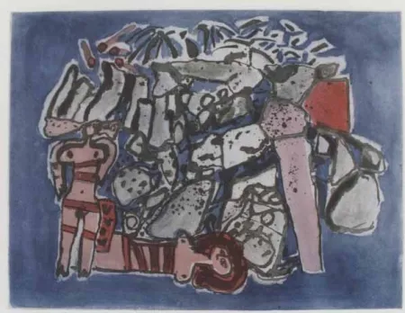 Aguatinta Corneille - Lieu rupestre