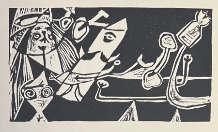Linograbado Corneille - Linogravure Cobra La Belle d'une journée 1949