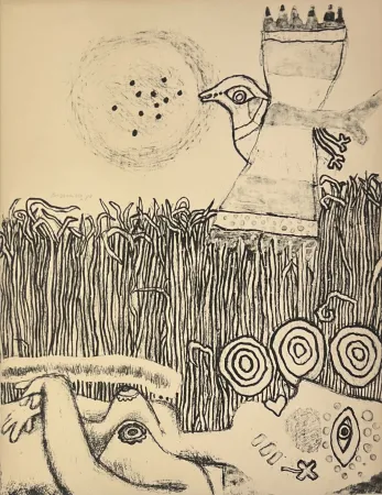 Litografía Corneille - Lithographie ancienne Herbes, 1973