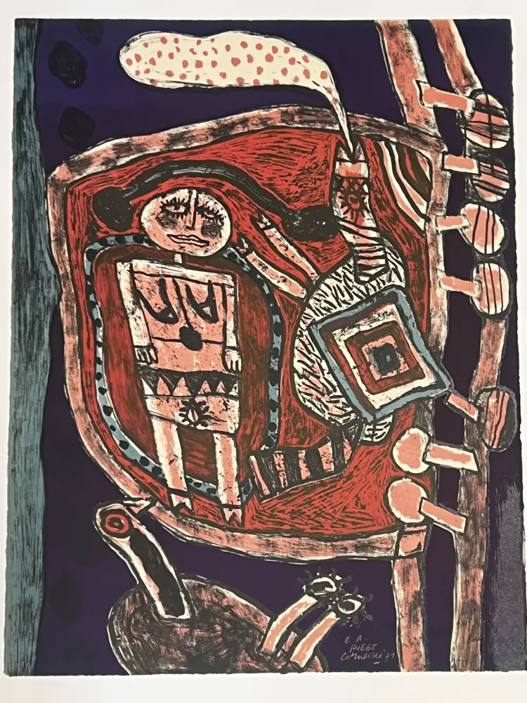 Litografía Corneille - Lithographie ancienne Piège, 1971 E/A