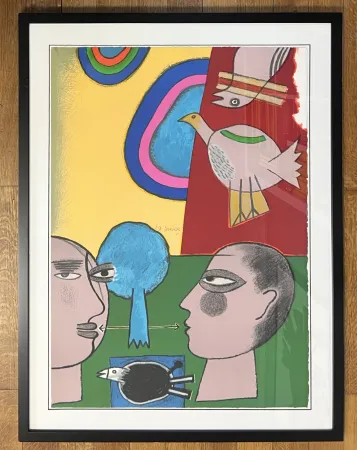 Litografía Corneille - Lithographie encadrée : Hommage à l'écrivain René Char, 2001